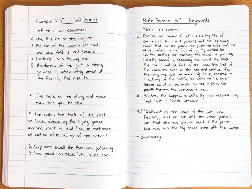 Cornell note-taking method illustration Cornell note-taking method illustration
