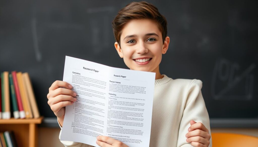 Research paper structure guide showing successful completion
