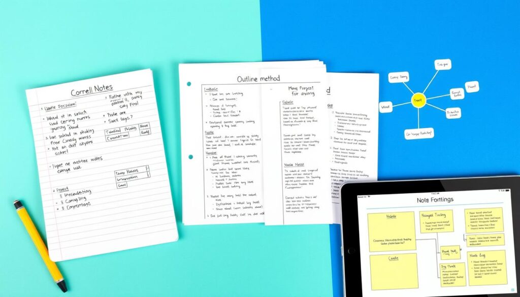 Various note-taking methods comparison Various note-taking methods comparison